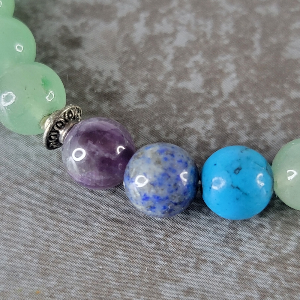 Aventurine Gemstone Lapis Amethyst Tigers Eye Citrine Quartz Bracelet Meditation - Picture 3 of 4